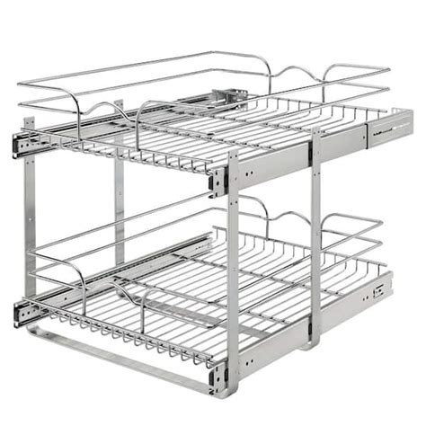 Rev A Shelf Chrome Tier Cabinet Pull Out Wire Baskets Wb Cr