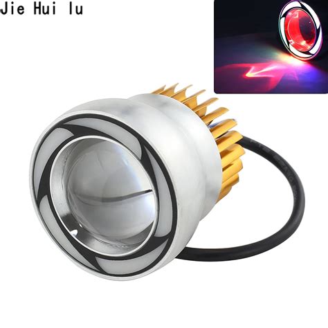 1pcs Moto 12v Universal Motorcycle Angel Devil Eye Headlight Led Drl Driving Light Rgb Angel