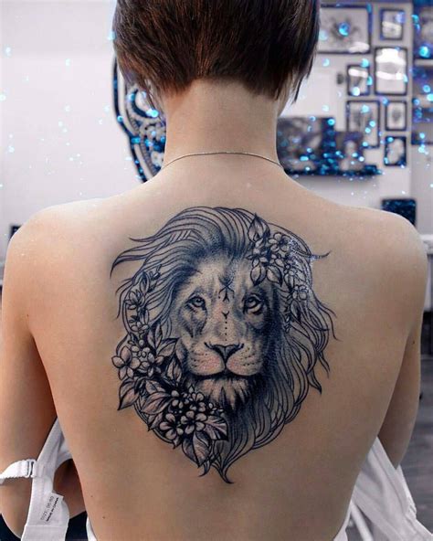 Lion Back Tattoo Female