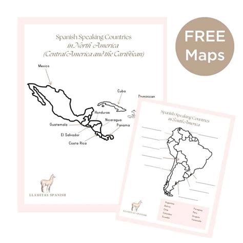 Complete List Of Spanish Speaking Countries Map Llamitas