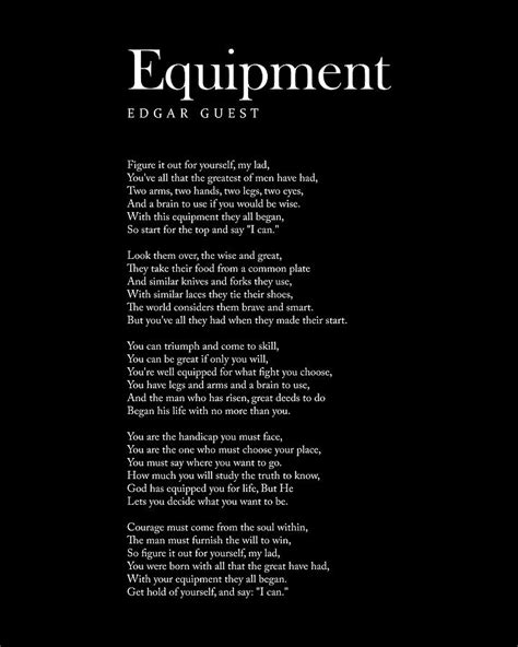 Equipment Edgar Guest Poem Literature Typewriter Print 2 Black