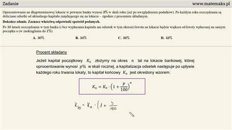 Zadanie Procent Sk Adany Lokata Na Lat Youtube
