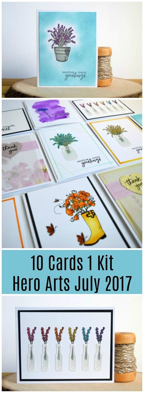 Jess Crafts 10 Cards 1 Kit Hero Arts July 2017 Card Kit