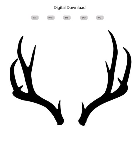 Deer Antler Svg Deer Antler Silhouette Deer Antler Svg Design Deer ...