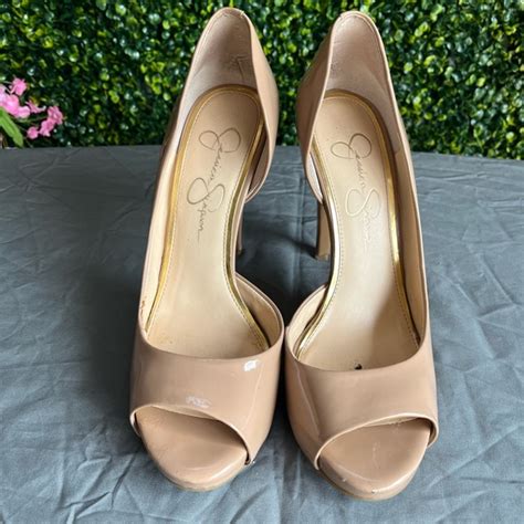 Jessica Simpson Shoes Jessica Simpson Nude Peep Toe Heels Poshmark