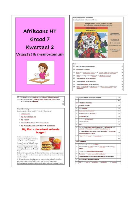 Afrikaans Ht Graad 7 Kwartaal 2 Vraestel • Teacha