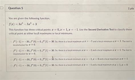 Solved You Are Given The Following Function F X 3x5−5x3 3