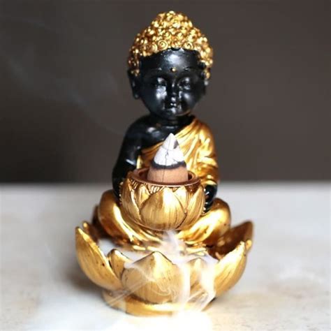 Brûleur d Encens à Refoulement Reflux Backflow Bouddha Lotus Petit