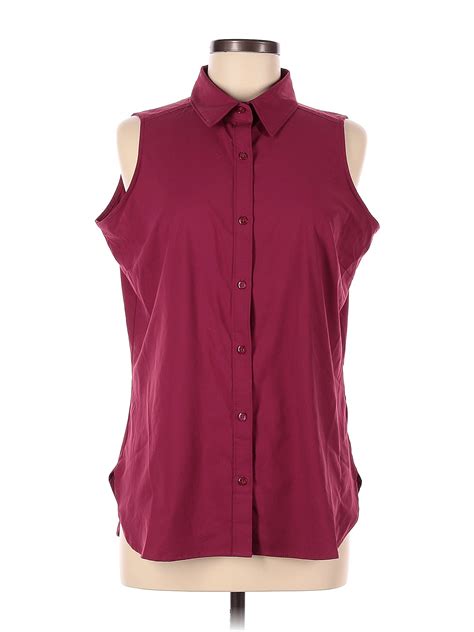 Columbia 100 Polyester Burgundy Sleeveless Blouse Size M 57 Off