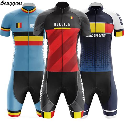 Maillot De Cyclisme De L équipe Belge Pour Hommes Couleur Rouge Et