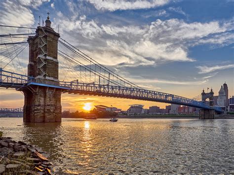 Roebling Bridge Sunset The Roebling Bridge Between Covingt Flickr