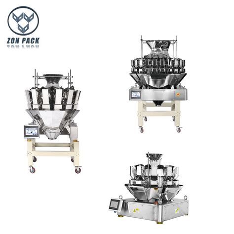 Zonpack Automatic High Speed Multifunction 10 14 2432 Heads Multi Head Weigher For Packing