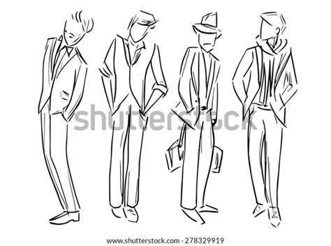 Fashion Man Vector Sketch Illustration Stock Vector Royalty Free