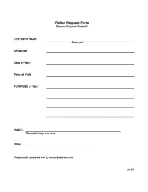 Visitor Request Form Template Word Fill Online Printable Fillable