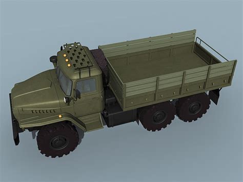 3d Model Of Russian Military Truck Ural 4320