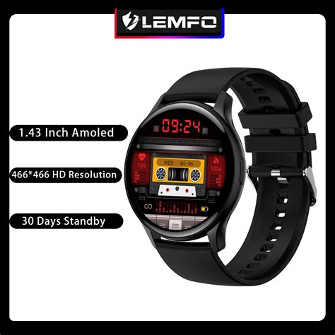 LEMFO Smart Watch 2023 Bluetooth Call IP68 Waterproof 1 43 Inch Amoled