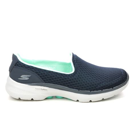 Skechers Go Walk Nvtq Navy Turquoise Womens Trainers