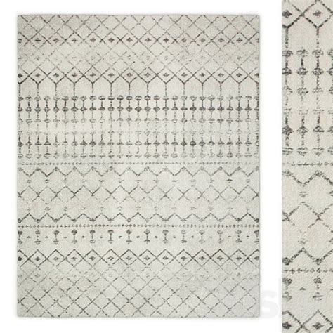 Blythe Modern Moroccan Trellis Gray Area Rug Carpets D Models