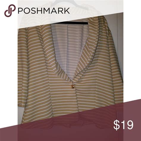 Striped Blazer For Plus Size Women