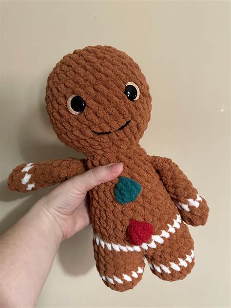 No Sew Gingerbread Man Crochet Pattern Amigurumi Pattern How Etsy