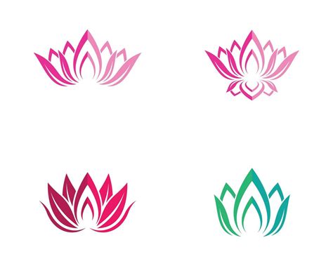 Lotus Flower Icon Set 962718 Vector Art At Vecteezy