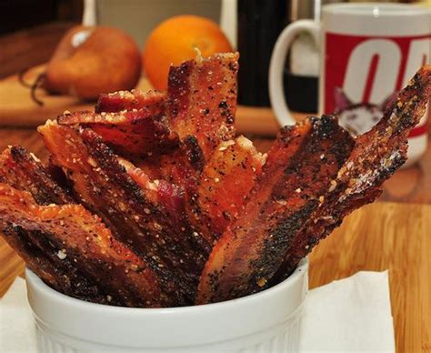 Mmm Pepper Bacon Candied With Maple Syrup And Maple Sugar Dusted With Cayenne Bacon