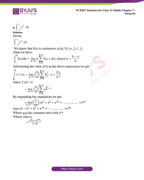 Ncert Solutions For Class Maths Chapter Integrals Exercise