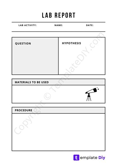 Lab Report Template Blank Printable PDF Excel Word With Science