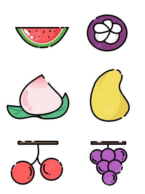 Summer Style Vector Design Images Summer Fruit Hand Drawn Style Vector