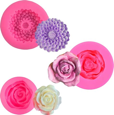 Amazon Kuuguu Pack D Flower Bloom Rose Silicone Molds Resin