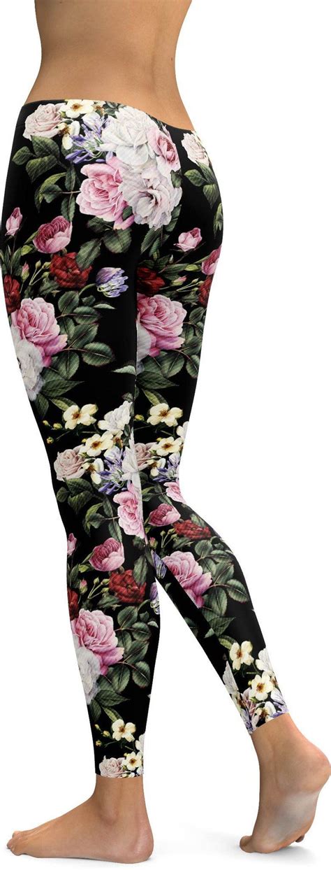 Colorful Roses Leggings Rose Leggings Fitness Wear Women Floral