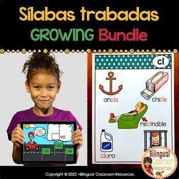 Sílabas Trabadas Spanish Blends Grupos consonánticos Growing Bundle