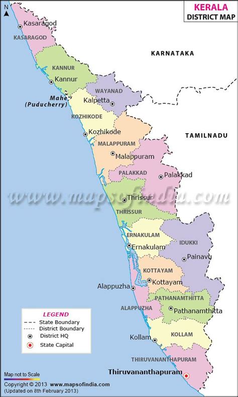 Kerala district map district of kerala map kerala political map kerala ...