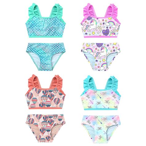 iEFiEL Mädchen Badeanzug Einteiler Bikini Tankini mit Blumen Druck Schwimmanzug eBay