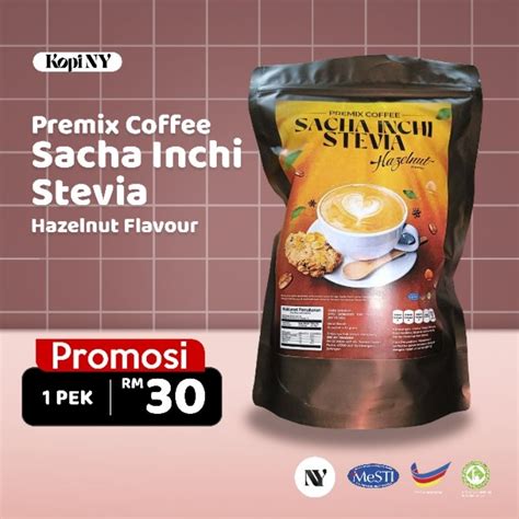 Kopi Sacha Inchi Stevia 1 Pek Kurang Gula Hazelnut Shopee Malaysia