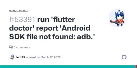 Run Flutter Doctor Report Android SDK File Not Found Adb Issue