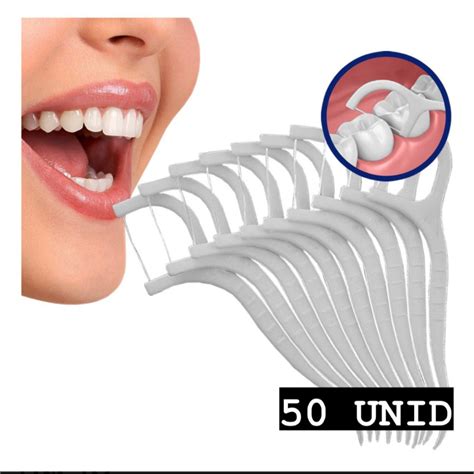 Kit 50 Unidades De Flosser Dental Picareta Palitos Dentes Varas Escova