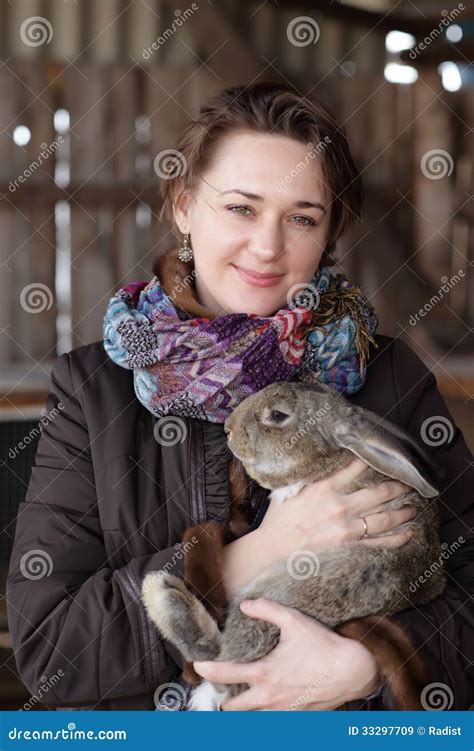 Woman Holding Rabbit Royalty Free Stock Images Image 33297709