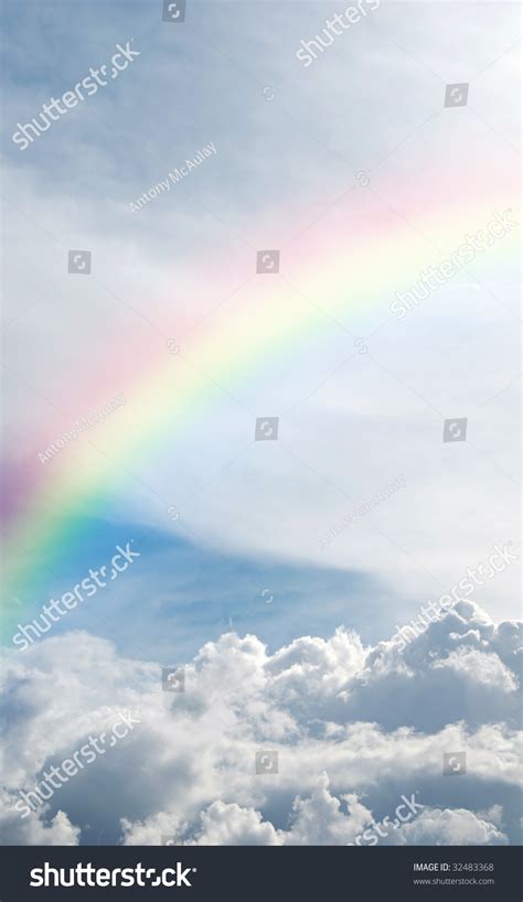 A Heavenly Rainbow Set Against A Beautiful Cloudscape. Stock Photo 32483368 : Shutterstock