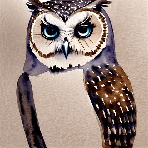 Owl Watercolor Painting · Creative Fabrica