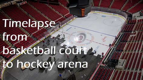 The Changeover Timelapse From Basketball Court To Hockey Arena YouTube