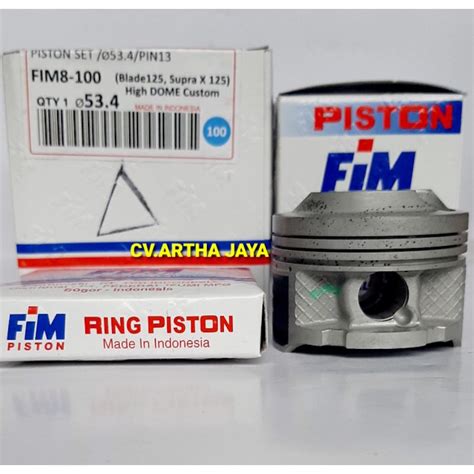 Jual PISTON KIT FIM FIM8 HIGH CUSTOM DOME JENONG HONDA KARISMA SUPRA