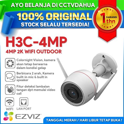 Jual Ezviz H3c 4mp 2k Colornight Vision 2way Audio H265 Wifi Outdoor