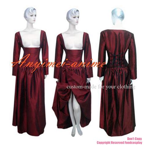 Us Fondcosplay O Dress The Story Of O Dark Red Nude Breasted Taffeta Dress Cosplay