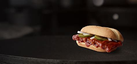 Our Tasty Mcrib® Sandwich Is Slathered With Tangy Barbecue Sauce Grab