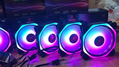 FAN LED RGB COOLMOON V8 bộ 5 fan remote hup quạt tản nhiệt fan