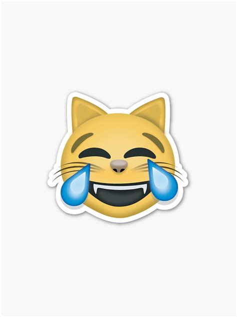 "Cat face Emoji funny" Sticker for Sale by LindaUK | Redbubble