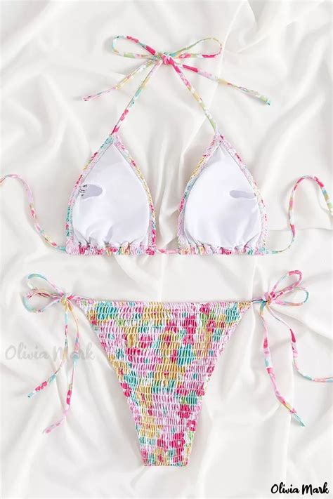 Floral Print Halter Tie Side Bikini Swimsuit Artofit