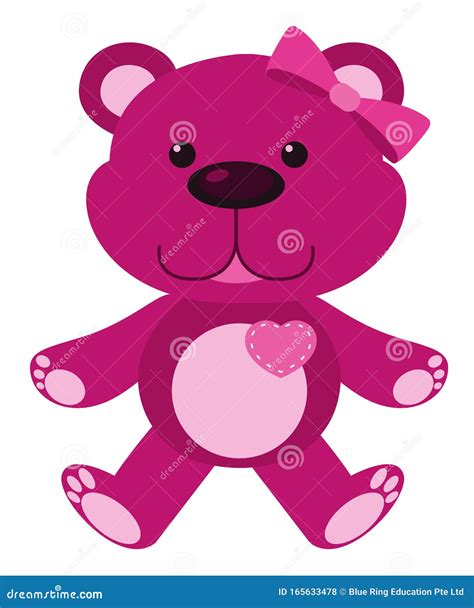 Single Picture Of Pink Teddy Bear Stock Illustration Illustration Of