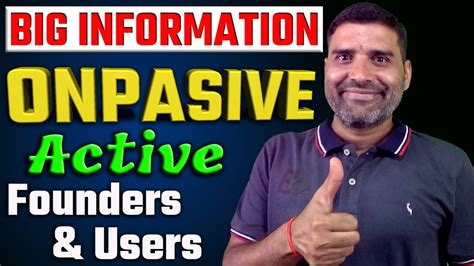 Big Information Onpassive Active Founders Active Users